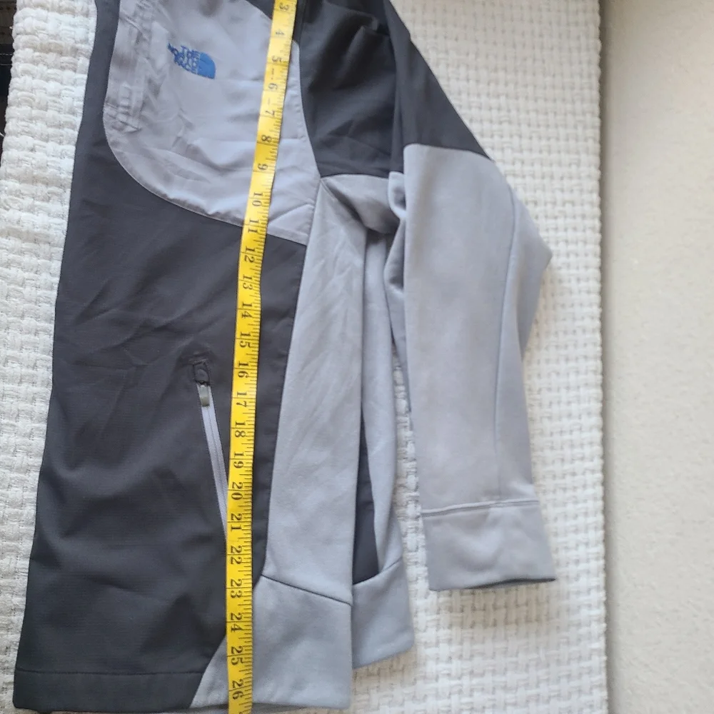 The North Face Gray Hooded Softshell Jacket with Blue Zipper Men's Size M